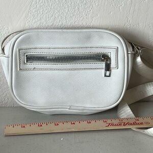White Women's  Bag with Front Zip Pocket